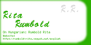 rita rumbold business card